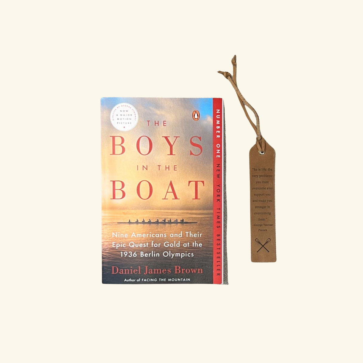 The Boys in the Boat with Custom Leather Bookmark