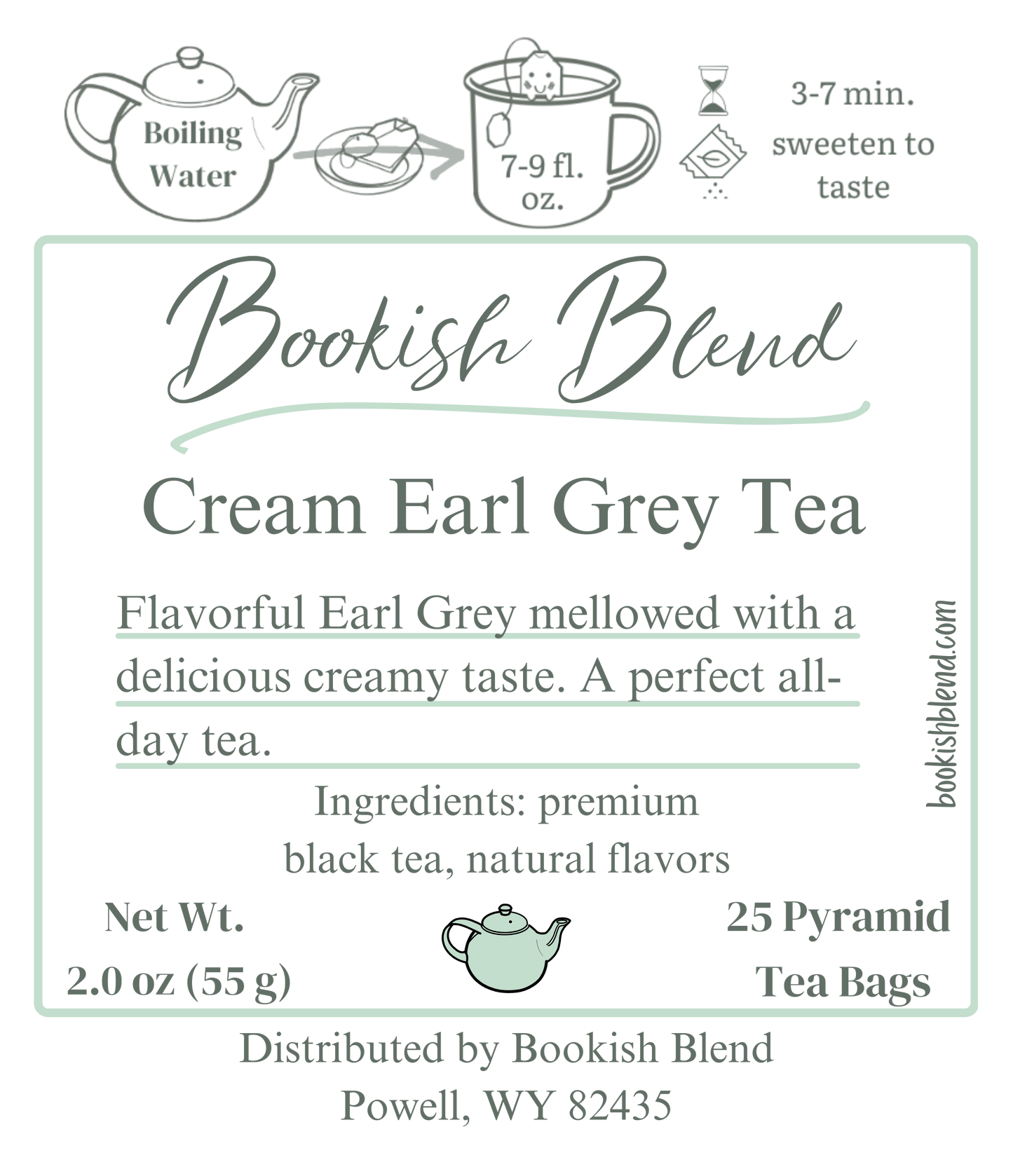 Cream Earl Grey Tea Tin 25 Pyramid Bags (5 Colors)