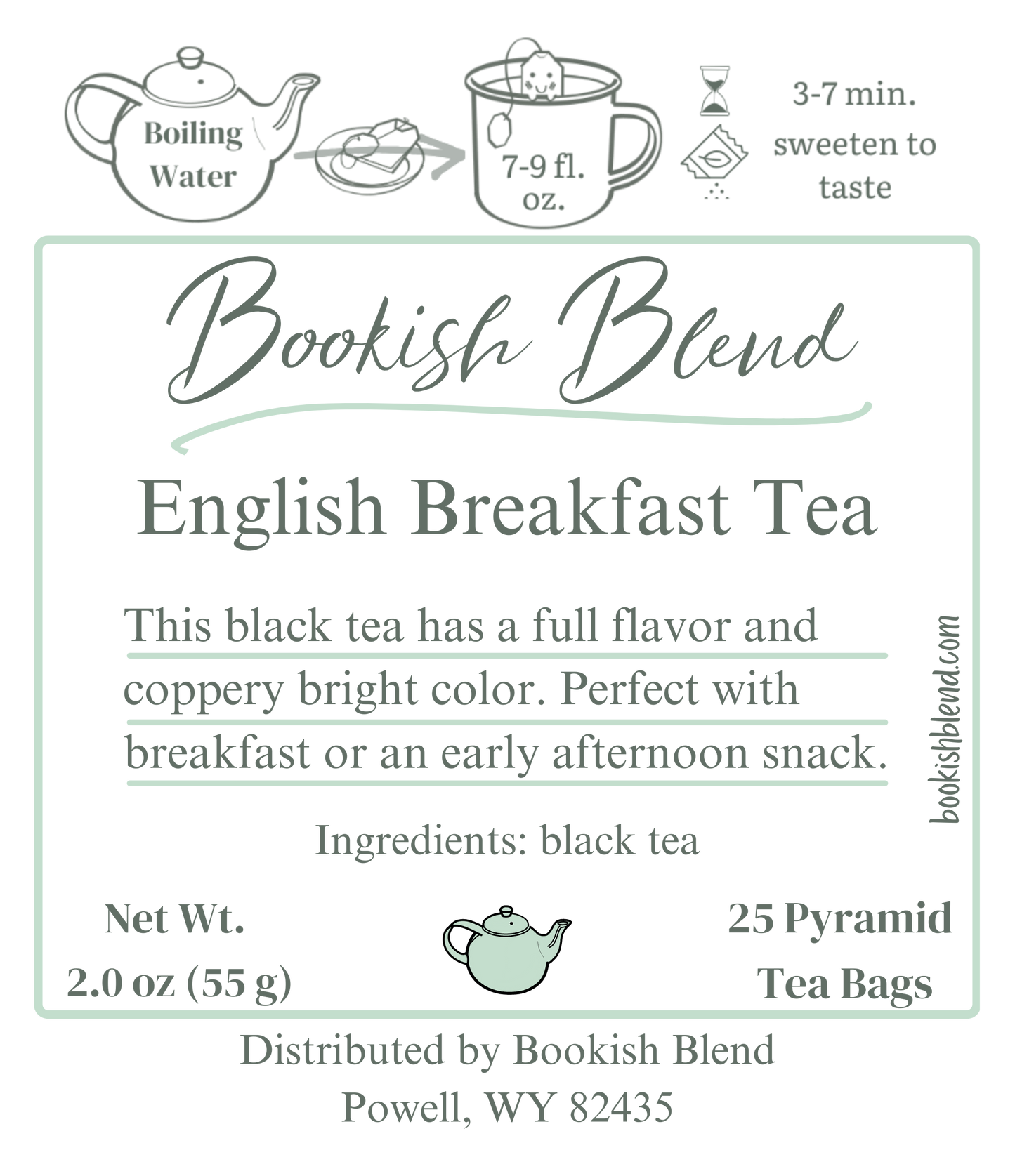 English Breakfast Tea Tin 25 Pyramid Bags (5 Colors)