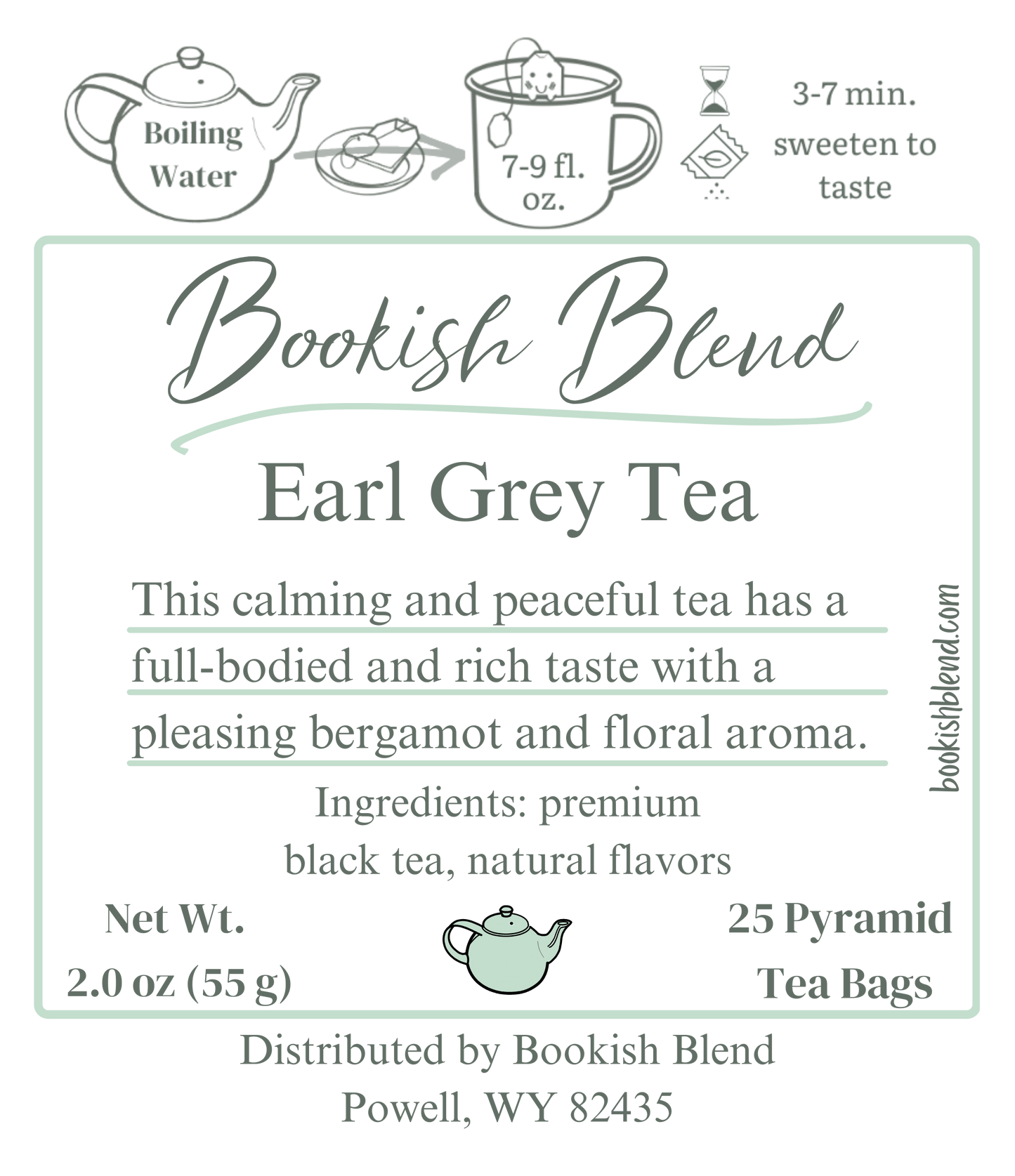 Earl Grey Tea Tin 25 Pyramid Bags  (5 Colors)