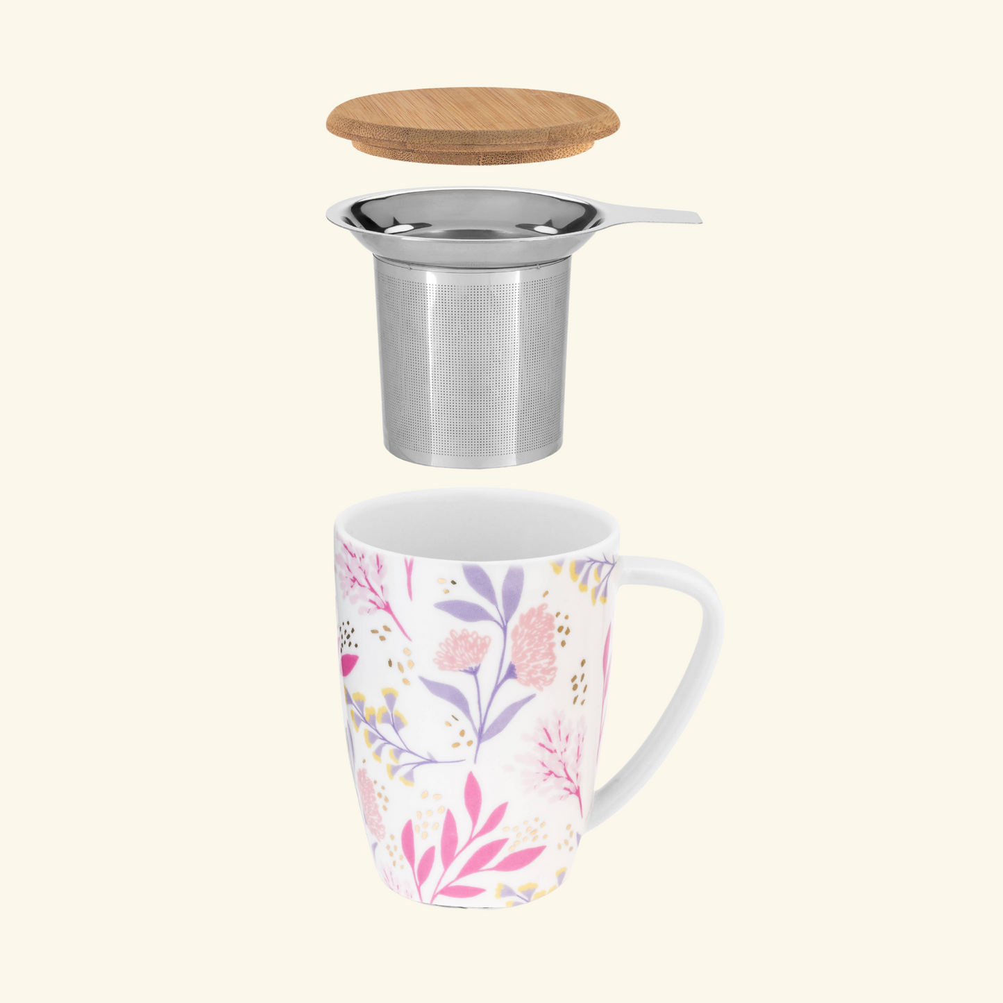 Bailey Botanical Bliss Ceramic Tea Mug & Infuser