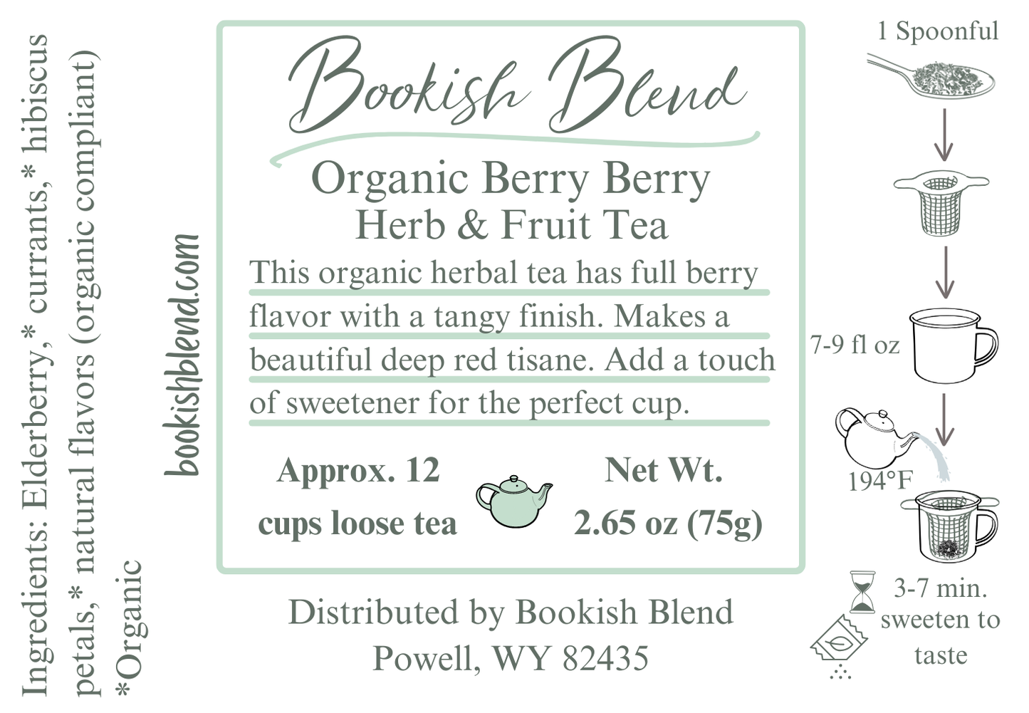 Organic Berry Berry Herbal Tea Tin Loose 75g (3 Colors)