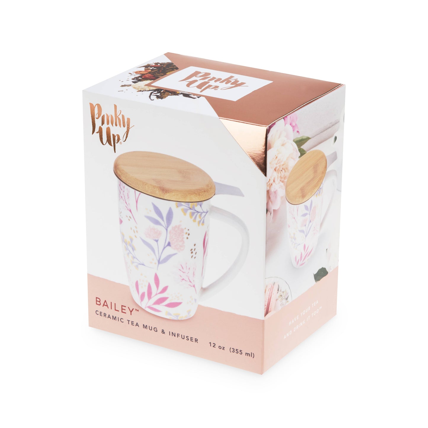 Bailey Botanical Bliss Ceramic Tea Mug & Infuser