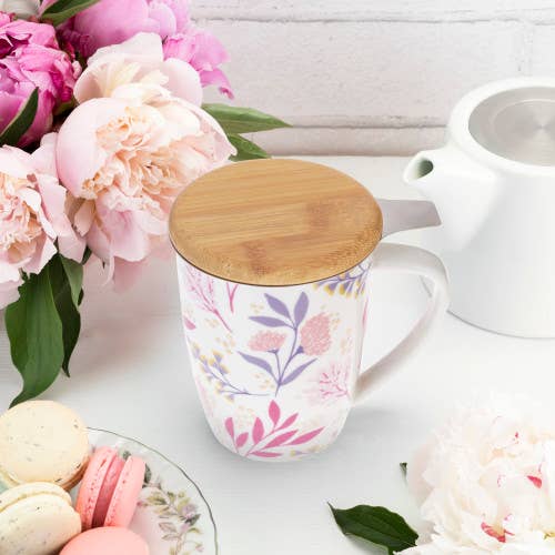 Bailey Botanical Bliss Ceramic Tea Mug & Infuser